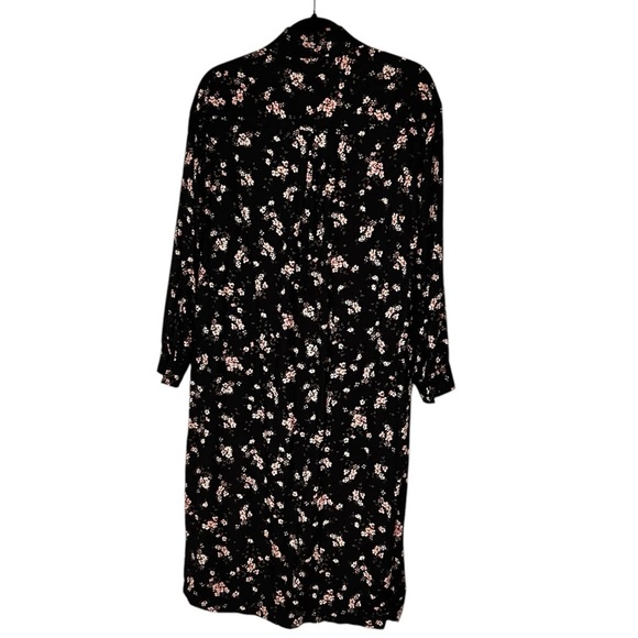 SaltWater LUXE Women's Black Floral Button Down Long Sleeve Midi Dress- Size XS - Picture 4 of 10